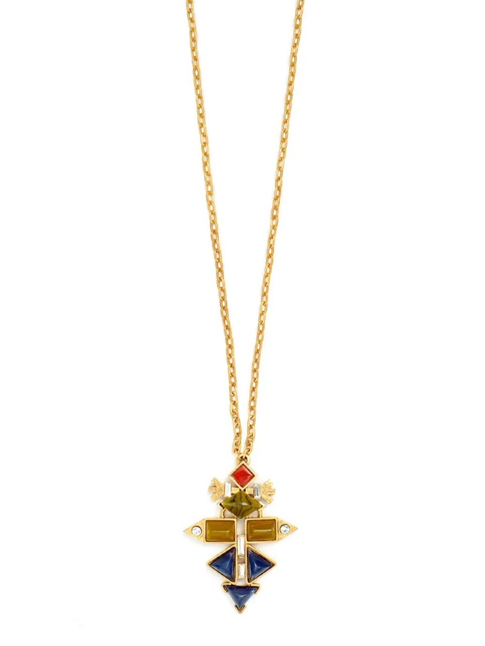 Gerard Yosca Gold-Tone Multicolor Tonal Pendant Necklace - Women Jewelry